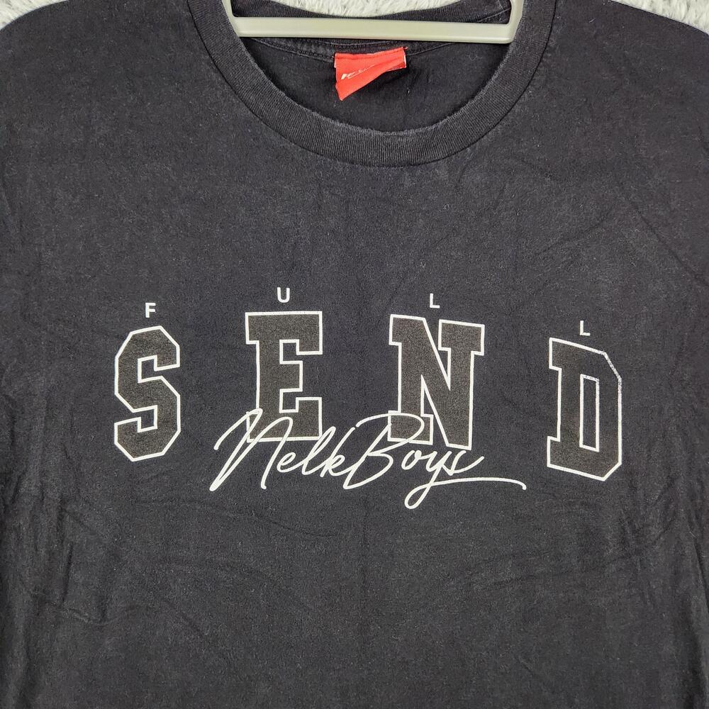 Full Send Shirt Mens Large Black Nelk Boys Full Send Graphic Tee Streetwear Logo